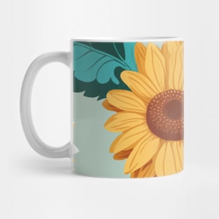 Pastel Colored Sunflowers Pattern Mug